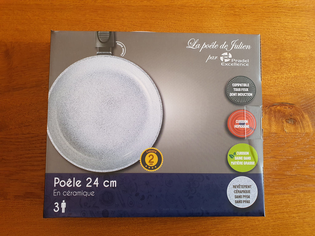 Poêle céramique 24 cm manche amovible