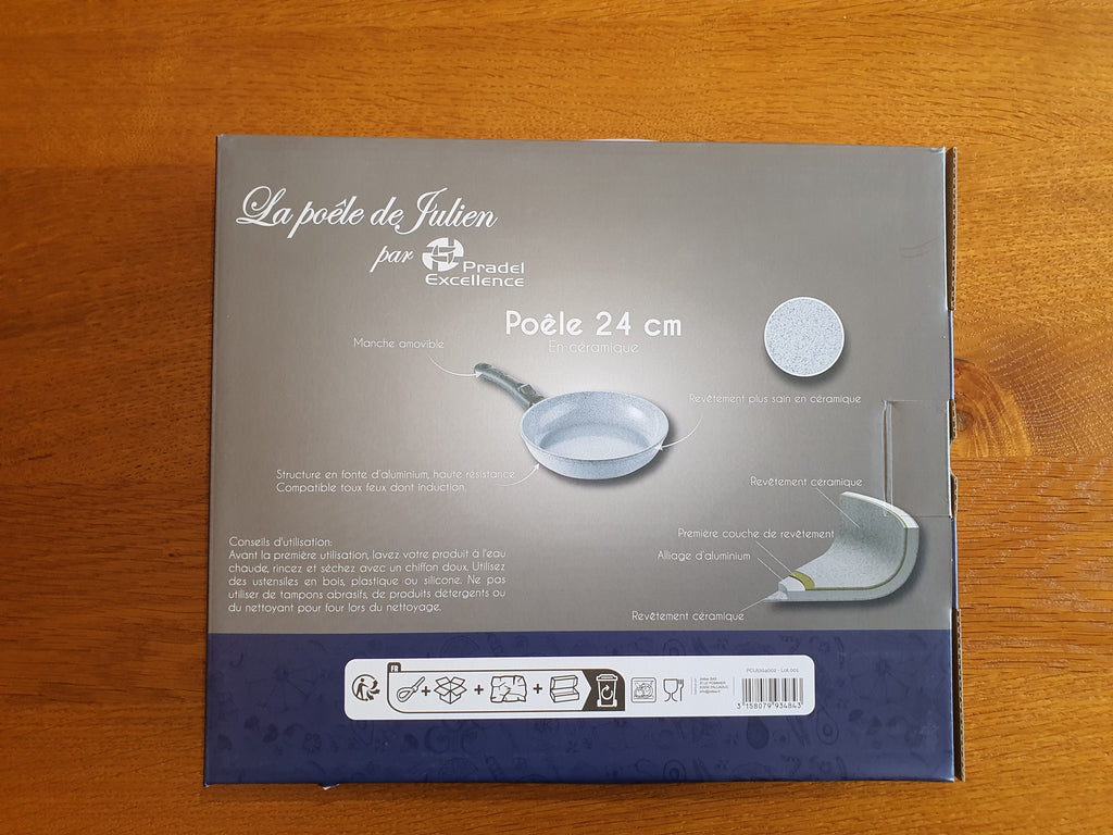 Poêle céramique 24 cm manche amovible